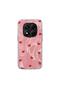 Xiaomi Redmi Note 14 Pro Compatible Case Pink Heart Silicone Case Red