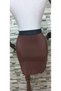 Amora Pleated Pencil Skirt High Waist Stylish Design Brown - 4