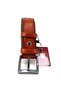 Saraç 1101 24K Men's Classic Stitched Belt Brown