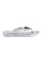 Embellished Detail Flat Sandals Silver - 6