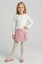 Girl's Heart Detailed Ribbed Knit Body Shorts Skirt Set