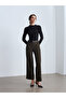 10841 Mock Neck Cashmere Blended Knitwear Sweater-Black - 3