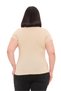 Plus Size U-Neck Short Sleeve Viscose Beige Color Bodysuit - 4