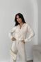 Women Ecru Zipper Hooded Modal Tracksuit Set Nbnp022 - 2