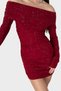 Burgundy Madonna Collar Glitter Mini Dress Alc-X14829 - 2