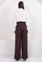 Brown Wide Leg High Waist Pleated Palazzo Trousers Alc-X14713 - 6