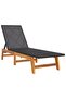 Sun Lounger with Table Poly Rattan and Solid Wood Acacia - 2