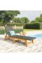 Sun Lounger with Table Poly Rattan and Solid Wood Acacia