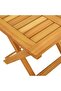 Sun Lounger with Cushion and Table Solid Wood Acacia - 7