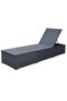 Sun Lounger with Cushion Poly Rattan Black - 6