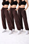 3-Piece High Waist Winter Fleece-Lined Unisex Full Fit Elasticated Leg Sweatpants