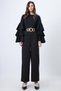Black Wide Leg High Waist Pleated Palazzo Trousers Alc-X14713 - 6