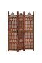 Hand carved 3-Panel Room Divider Brown 120x165 cm Solid Mango Wood