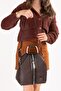 Women's Metal Handle Daily Handbag and Backpack Gp.1110 Brown - 4