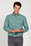 Khaki Flannel Oxford Winter Slim Fit Slim Fit Button-Down Collar Shirt - 3