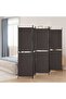 5-Panel Room Divider Brown 250x200 cm Fabric