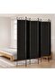 6-Panel Room Divider Black 240x220 cm Fabric