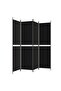 4-Panel Room Divider Black 200x200 cm Fabric - 4