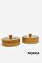 Bamboo 2-Piece Bowl with Acrylic Lid, Snack Bowl, Presentation Plate, 9X9 cm - 3