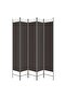 5-Panel Room Divider Brown 200x220 cm Fabric - 2