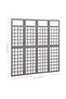 4-Panel Room Divider/Trellis Solid Fir Wood Grey 161x180 cm - 3