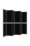 6-Panel Room Divider Black 300x220 cm Fabric - 2