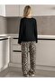 Leopard Pattern Bottom Bow Patterned Pajama Set - 3