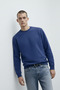 Men's Crew Neck Basic Indigo Sweatshirt - 3