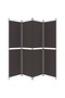 4-Panel Room Divider Brown 200x200 cm Fabric - 2