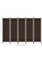 5-Panel Room Divider Brown 250x180 cm - 3