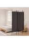 4-Panel Room Divider Brown 160x220 cm Fabric