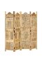 Hand carved 4-Panel Room Divider 160x165 cm Solid Mango Wood