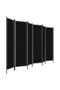 6-Panel Room Divider Black 300x180 cm - 2