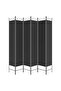 6-Panel Room Divider Black 240x220 cm Fabric - 2