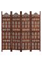 Hand carved 4-Panel Room Divider Brown 160x165 cm Solid Mango Wood - 6