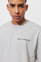 Gray Melange Oversized Loose Cut Crew Neck Cotton Printed T-Shirt - 3