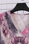 Women's Plus Size Lycra V-Shaped Collar Snake Pattern Three Quarter Sleeve (4 Seasons) Mother T-Shirt Blouse - 6