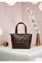 Puffy Geometric Baguette Brown Women's Shoulder and Hand Bag - 3