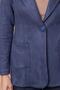Women's Lightweight Stretch Fabric Suede Fabric Pocket Detailed Buttoned Blazer Lightweight Long Jacket-Navy Blue - 7