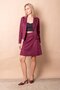 Lightweight Stretch Fabric Suede Fabric Flato Pocket Long Sleeve Short Blazer Jacket-Burgundy - 4