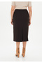 Gabardine Gold Accessory Pencil Midi Skirt - 5