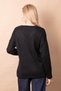 Women's Knitwear V-Neck Long Sleeve Slit Sweater Blouse-Black - 4