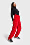 Women's Red 26W5-19 Skater Fit Velvet Fabric Pants - 3