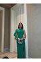 Pearl Detailed One Sleeve Evening Dress 583131 Emerald - 2