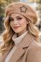 Soft Texture Sparkling Star Detail Painter Beret - 3