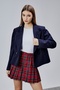 Navy Blue Regular Fit Premium Short Cashmere Jacket - 2