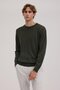 Emerald Green Slim Fit Crew Neck V Mohair Wool Knitwear Sweater