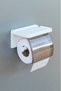 Toilet Paper Holder with Adhesive Cover, Bathroom Toilet Roll Holder with Shelf Napkin Holder Organizer - 3