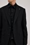 Black Slim Fit Swallow Collar Vest Set Suit - 3