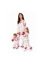 Women's Mother Ecru Red Tulip Patterned Ruffled Bandana Pajama Set